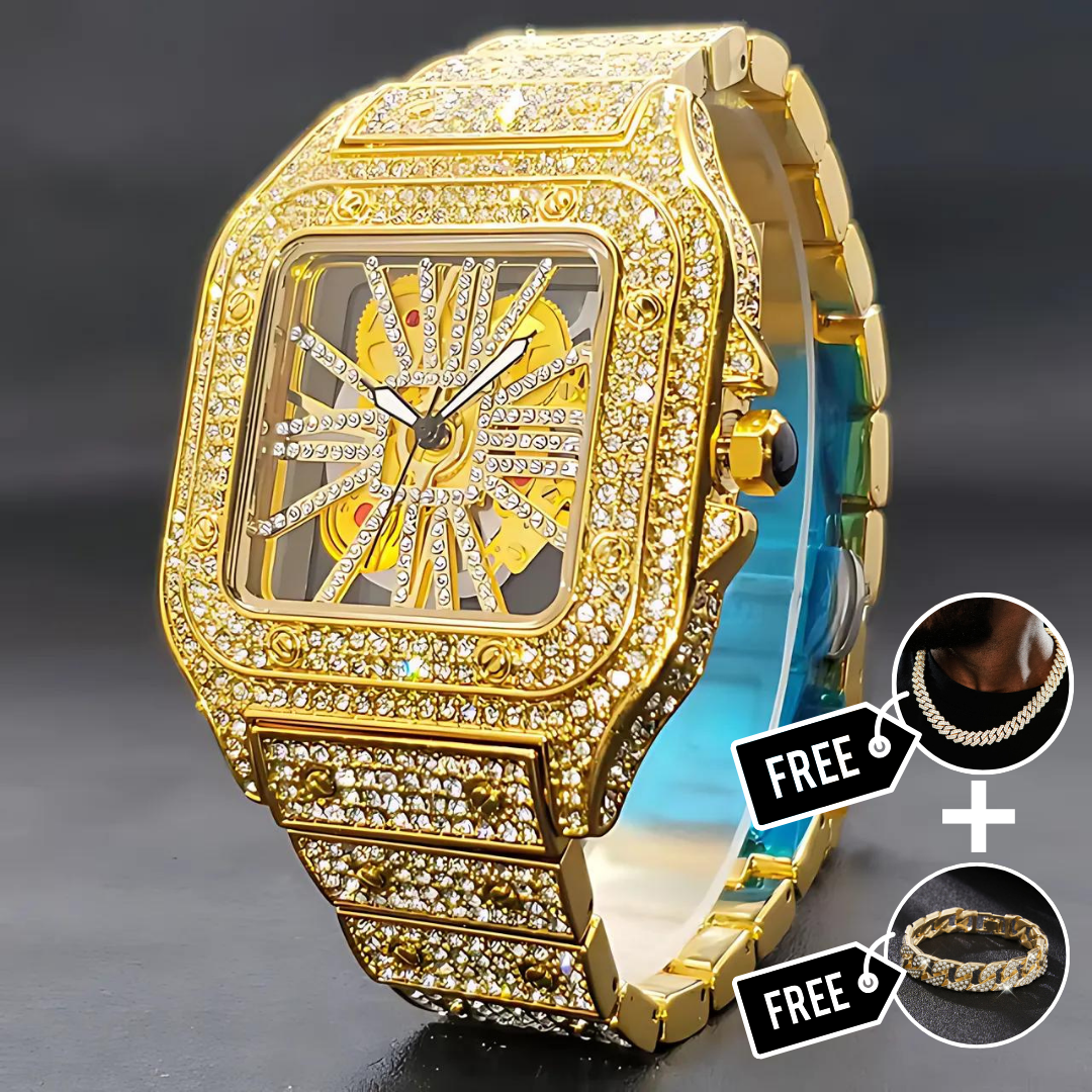 SKELETON ICED OUT WATCH