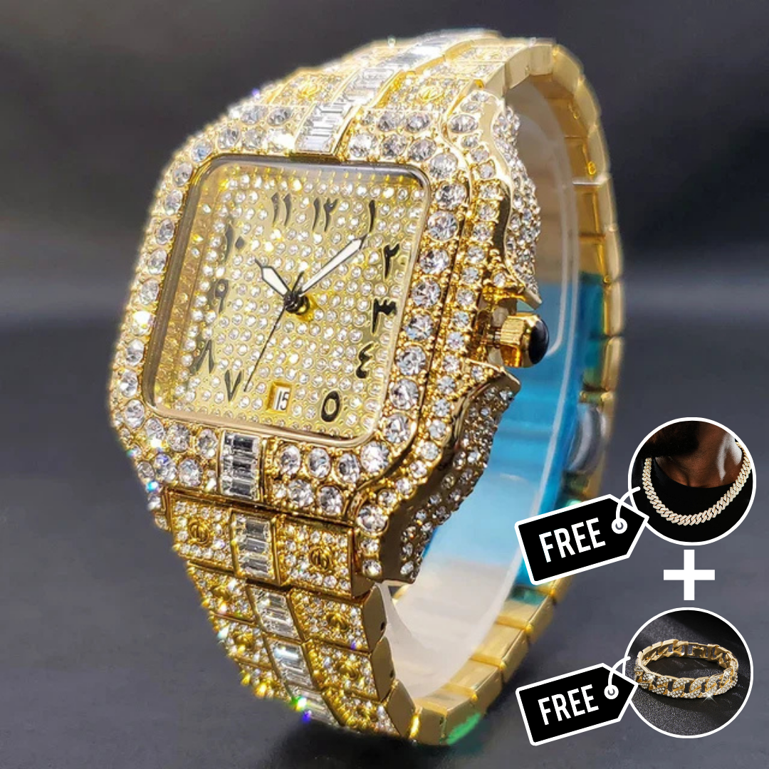 Arabic Iced Out Watch